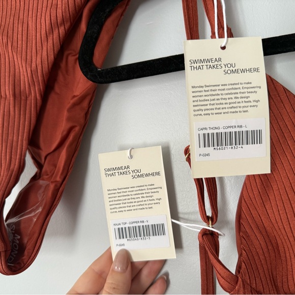 Monday Swimwear Copper Bikini and Skirt Set - Picture 2 of 8